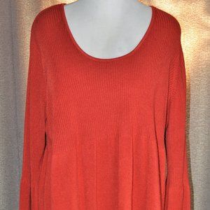 Taillissime Orange/Rust Scooped Neck Tunic Sweater